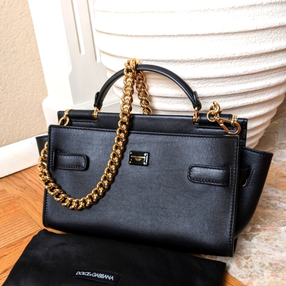 D&G RARE Leather Tote/Bag. Chain for Waist, Hand, or Shoulder Carry